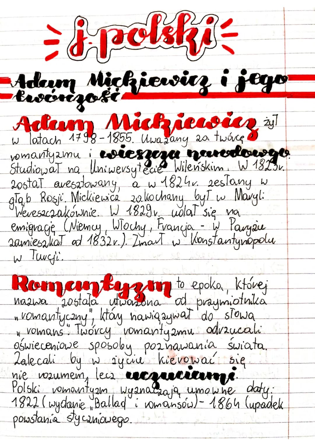 Twórczość Adama Mickiewicza