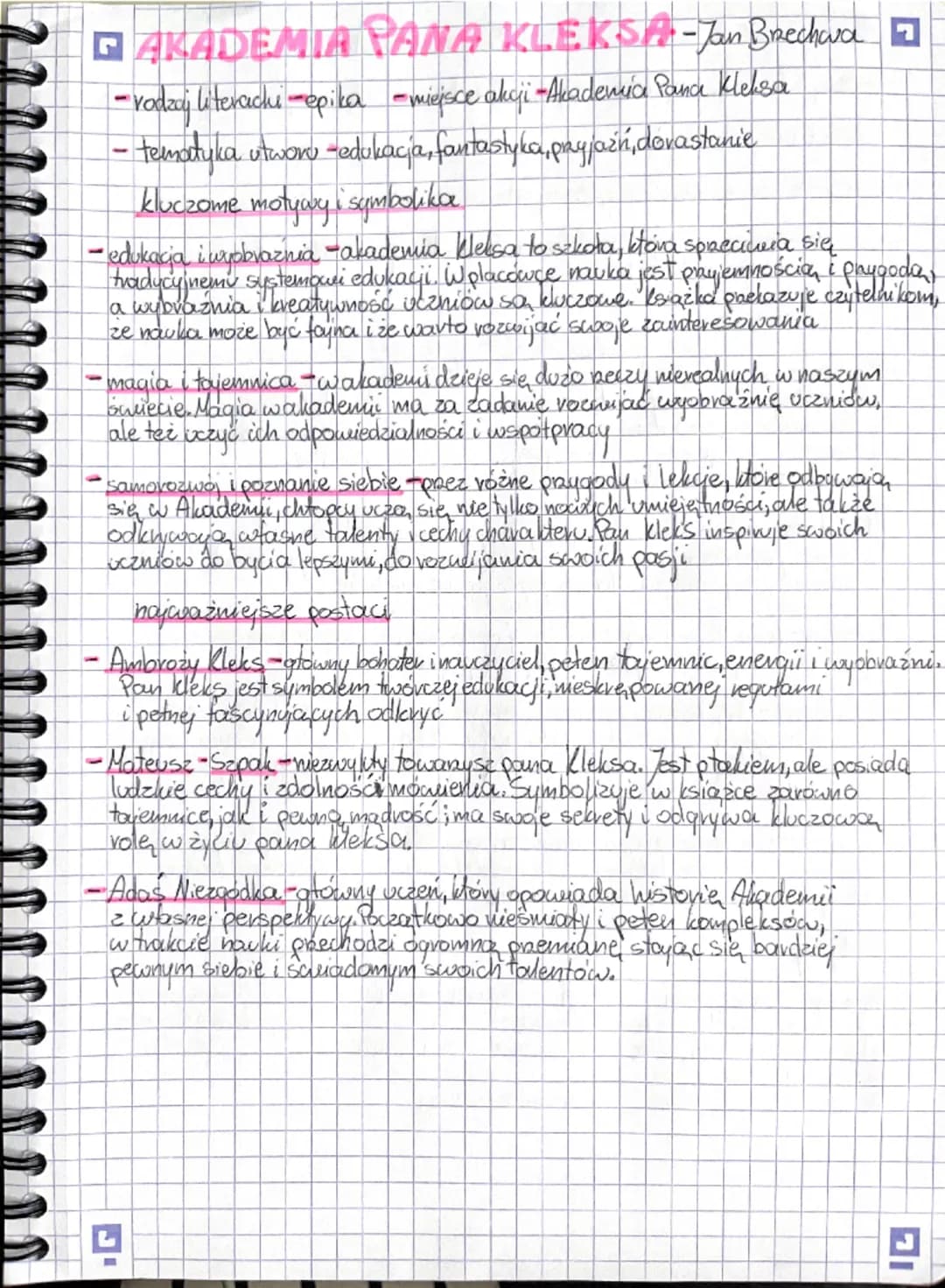 ■ AKADEMIA PANA KLEKSA-Jan Brechawa
- rodzaj literacki-epika - miejsce akcji - Akademia Pana Kleksa
- tematyka utworu -edukacja, fantastyka,