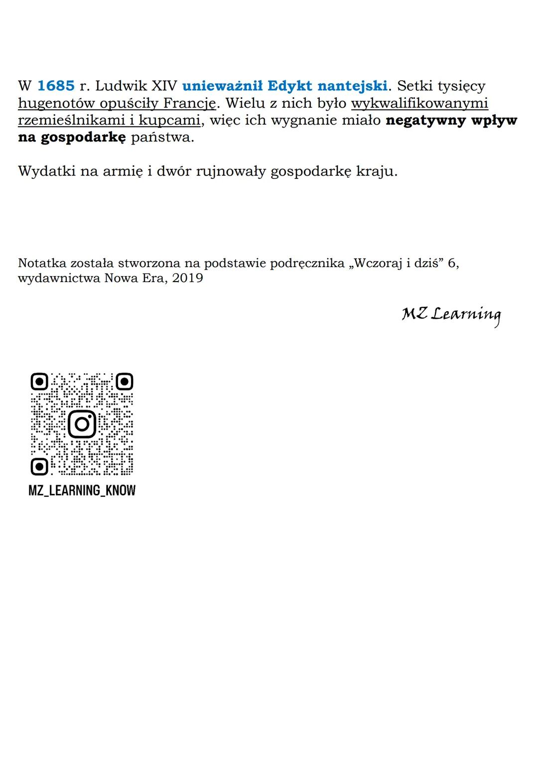 MZ_LEARNING_KNOW

# Monarchia absolutna we Francji

Klasa 6, „Wczoraj i dziś", Nowa Era

## Henryk IV
Gdy Henryk IV został królem Francji, t