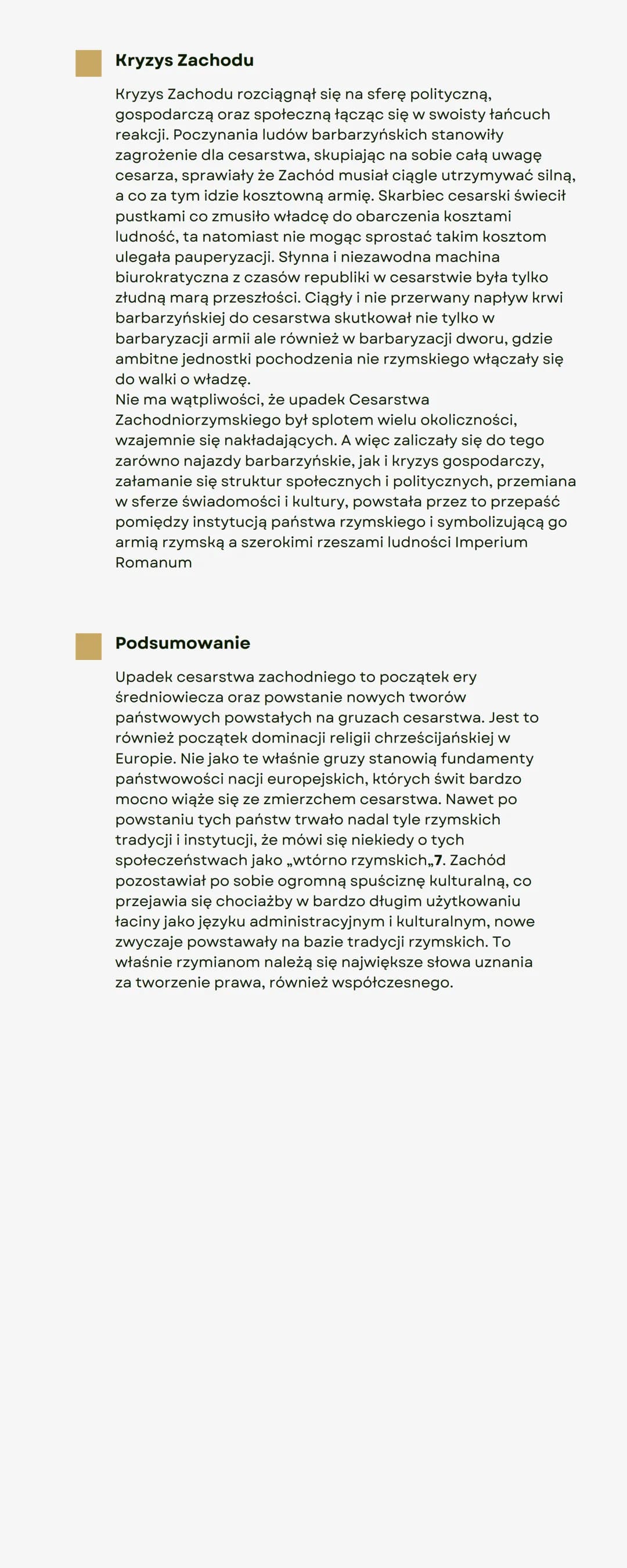 Upadek
cesarstwa
rzymskiego
Przyczyny wewnętrzne
pokój i względny dobrobyt do II w. n.e. - obojętność
Rzymian na sprawy publiczne
• niechęć 