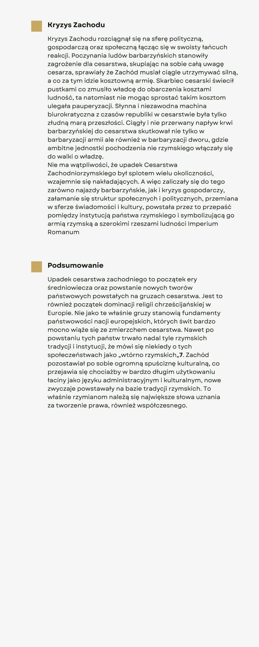 Upadek
cesarstwa
rzymskiego
Przyczyny wewnętrzne
pokój i względny dobrobyt do II w. n.e. - obojętność
Rzymian na sprawy publiczne
• niechęć 