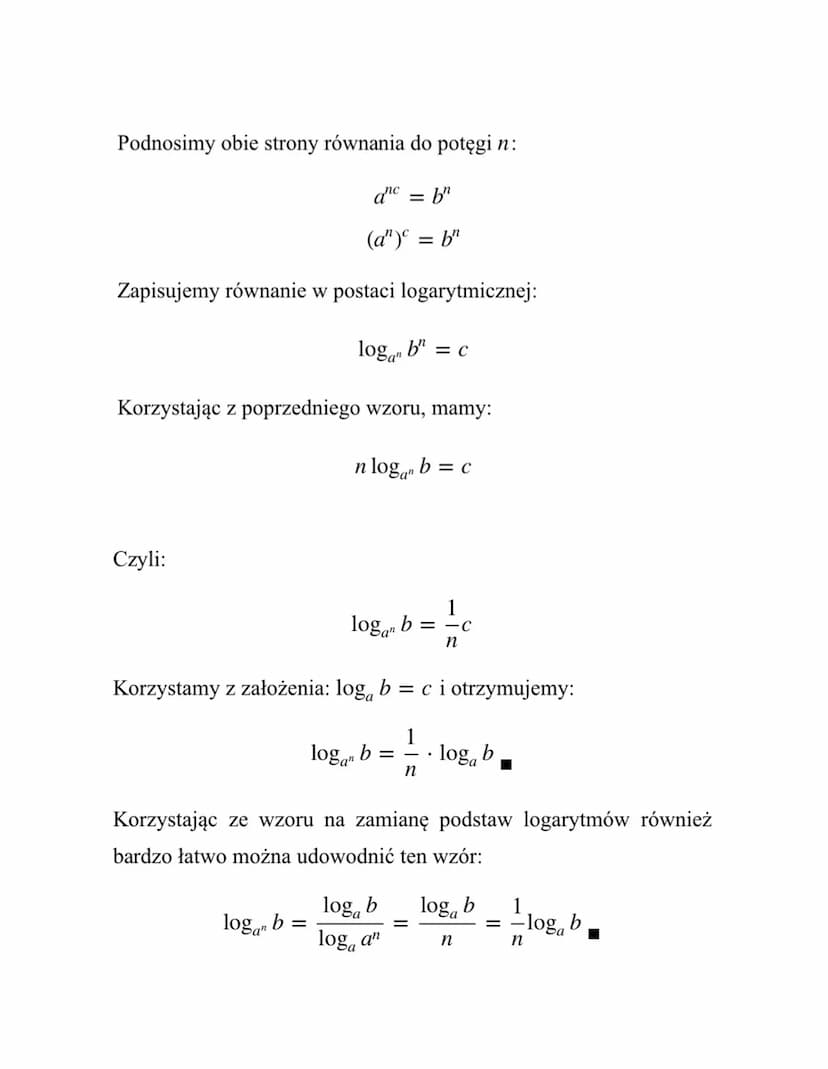 logarytiny
LOGARYTMEM liczby dodatniej b przy podstawie a. dodatniej i
rożnej od jedności, nazywamy liczbę c, do której należy podnieść
pods