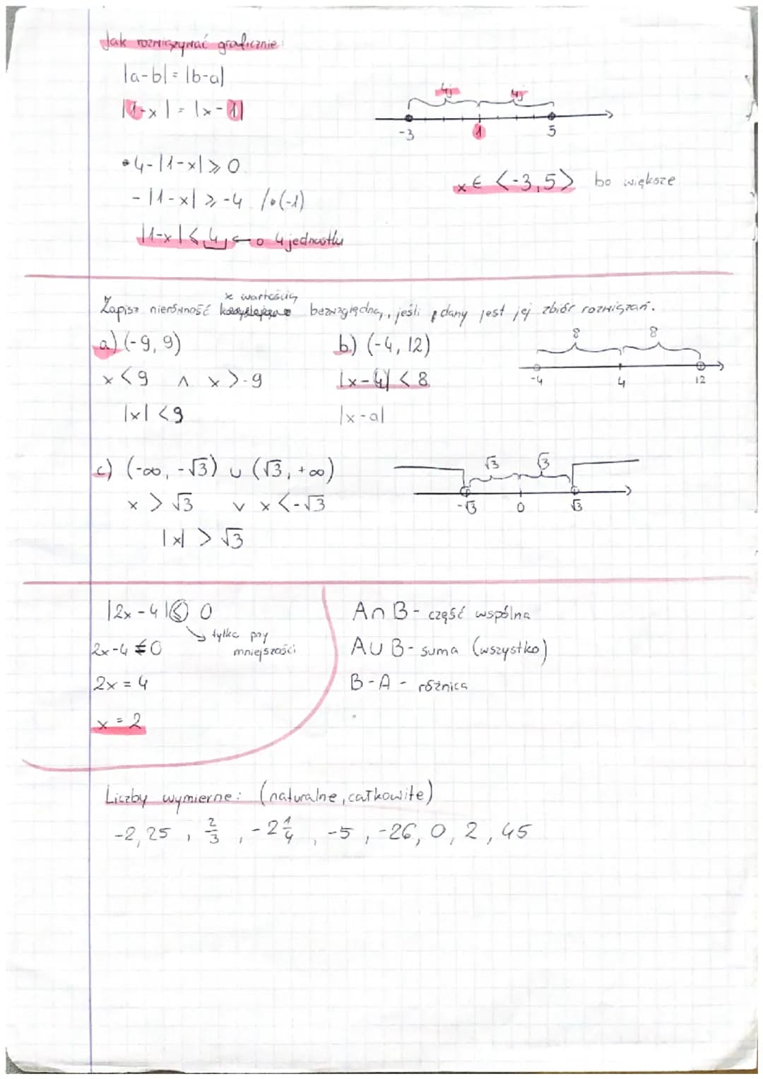 RÓWNANIA I NIERÓWNOŚCI Z WARTOŚCIĄ BEZHZGLĘDNA
KL. 2
1) Wartość bezwzględna liczby rzeczywistej
121=2
1-21=2
1xtr odległość liczby x na osi 