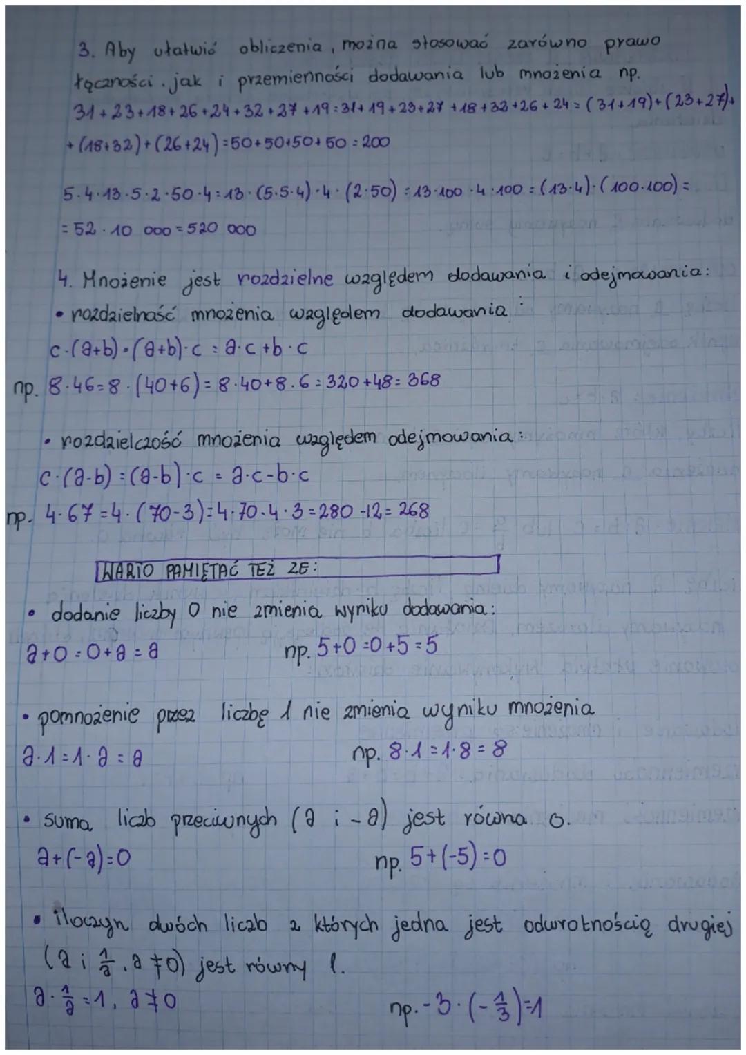 DZIAŁANIA W ZBIORZE LICZB RZECZYWISTYCH.
1. W zbiorze liczb rzeczywistych są wykonalne cztery podstawowe
działania.
Dodawanie a+b=c
:
Liczby