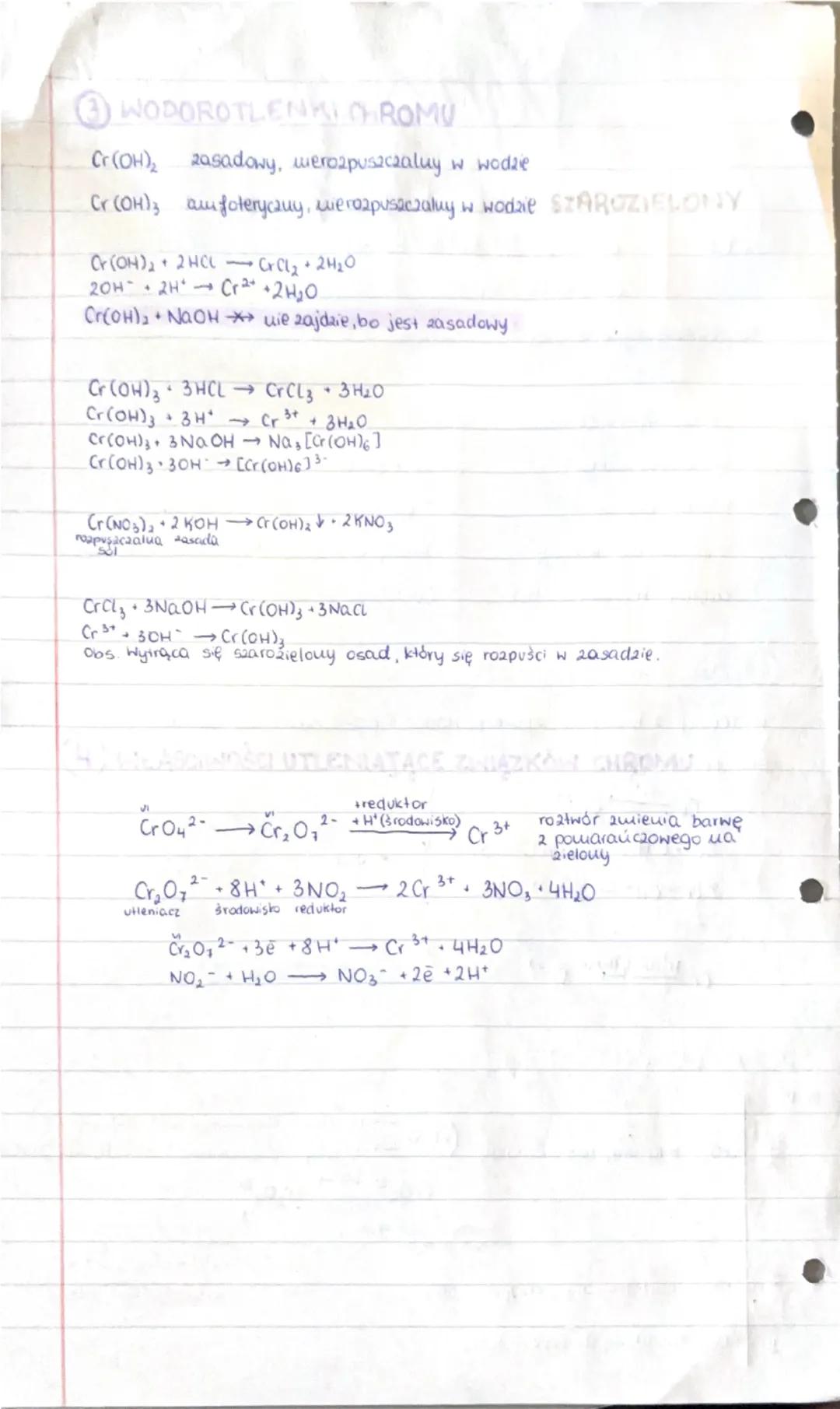# Chromy

52
Cr
24
pełna i skrócona boufiguragja elektrouowa
Cr: Is² 2s²2p63s²3p645'3d5
Cr: [Ar]4s'3d5

Najbardziej typowe stopuie utleienia
