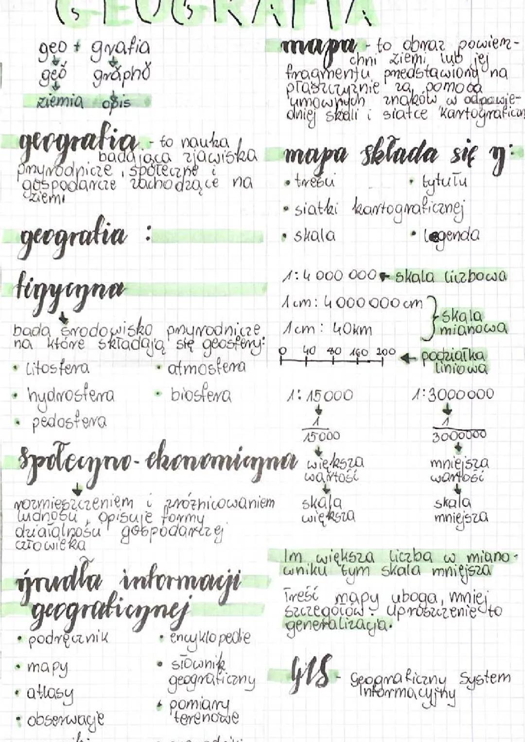 Geografia, Mapa, Skala