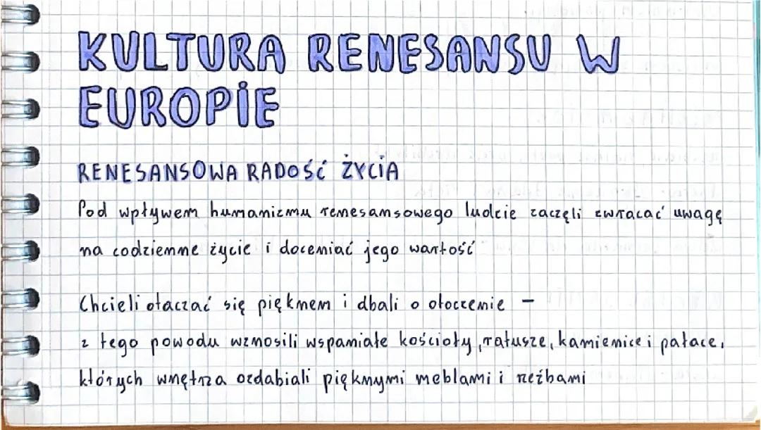 Kultura renesansu w Europie 