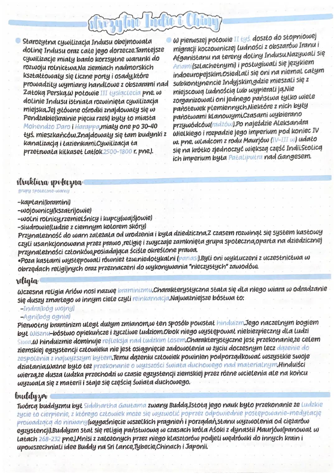 Starożytna cywilizacja Indusu obejmowała
W pierwszej połowie II tyś doszło do stopniowej
doline Indusu oraz cate jego dorzecze. Tamtejsze mi