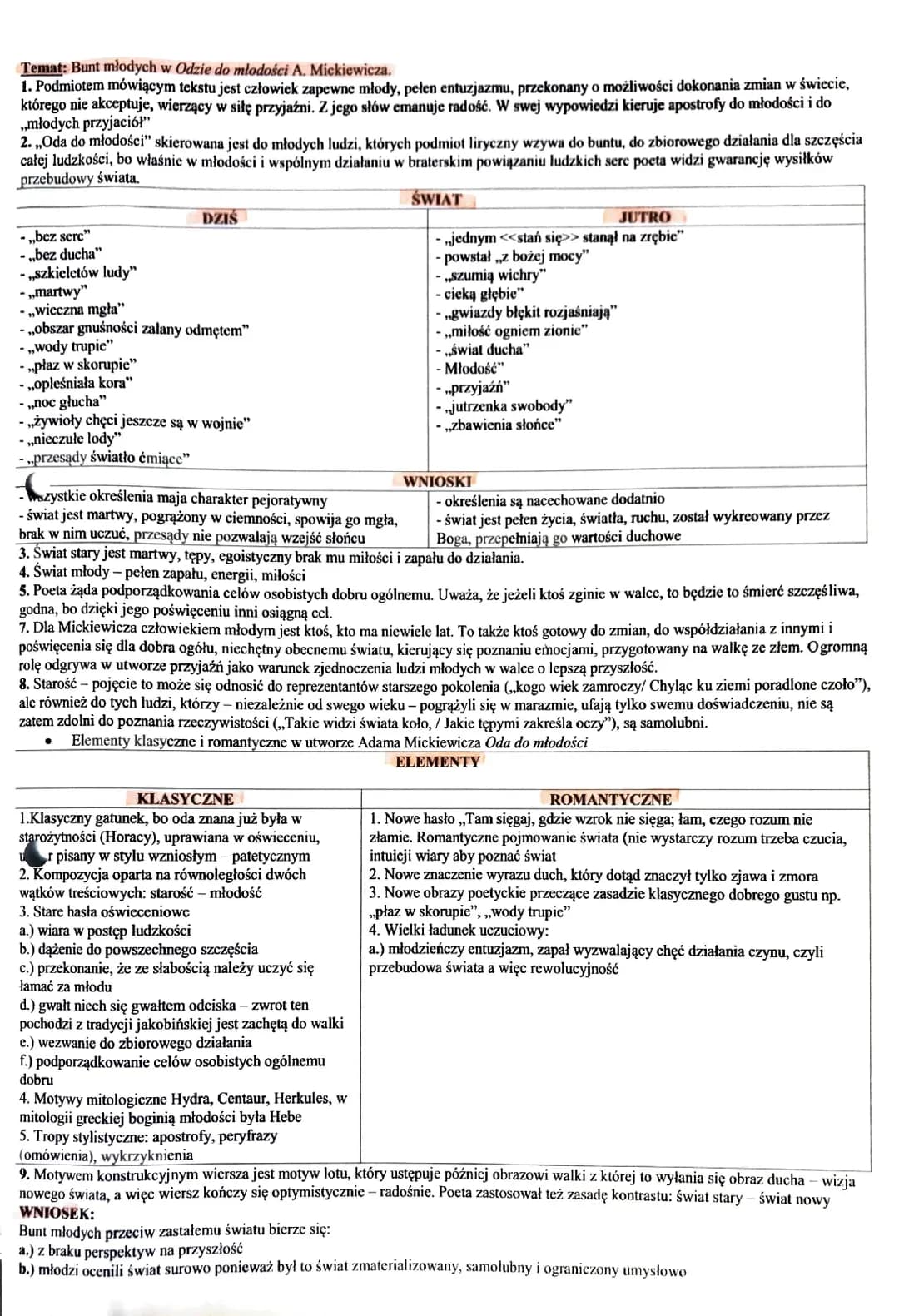 Oda do młodości 
