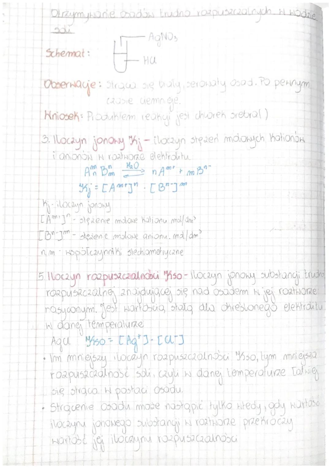 Temat: Reakcje stracania osadów.
1. Reakye strąceniowe - reakage, w których poństojący
produkt
jest trudno rozpuszczalny w wodzie (straca si