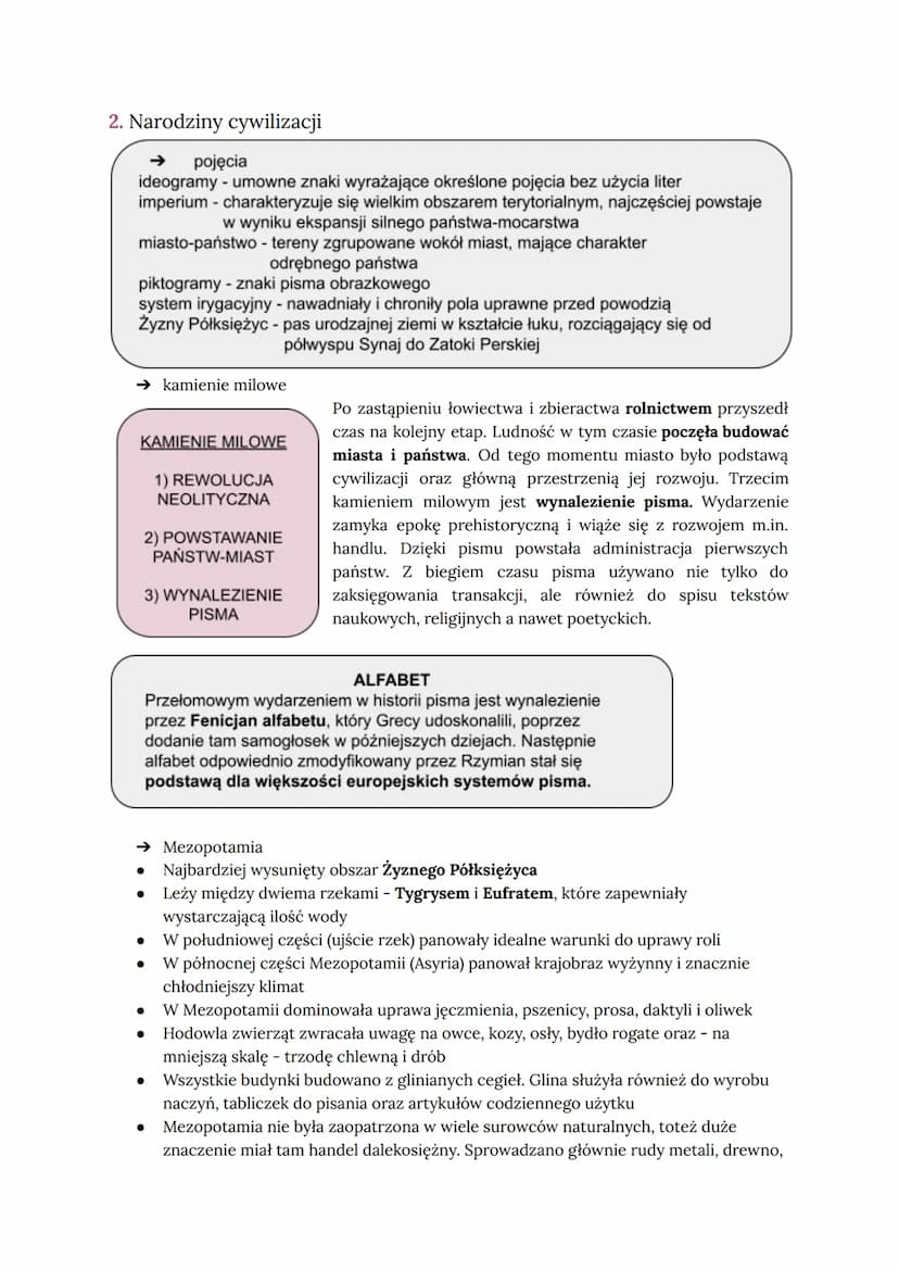 STAROŻYTNOŚĆ
1. Początki historii
pojęcia
antropogeneza - pochodzenie i wczesne dzieje człowieka
antropologia - badania zajmujące się pochod