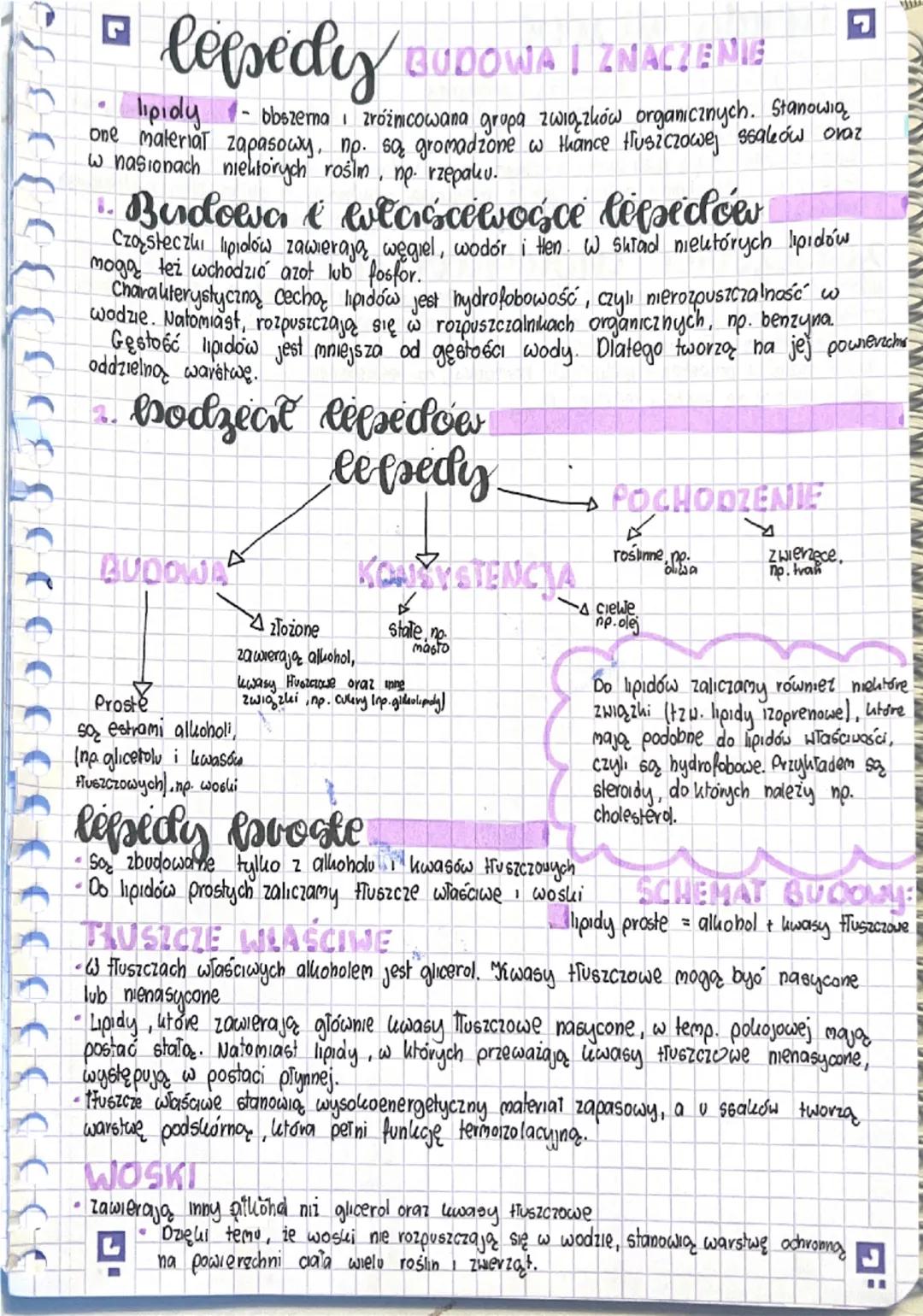 # Lipidy BUDOWA I ZNACZENIE
- Lipidy - obszerna i zróżnicowana grupa związków organicznych. Stanowią one materiał zapasowy, np. są gromadzon