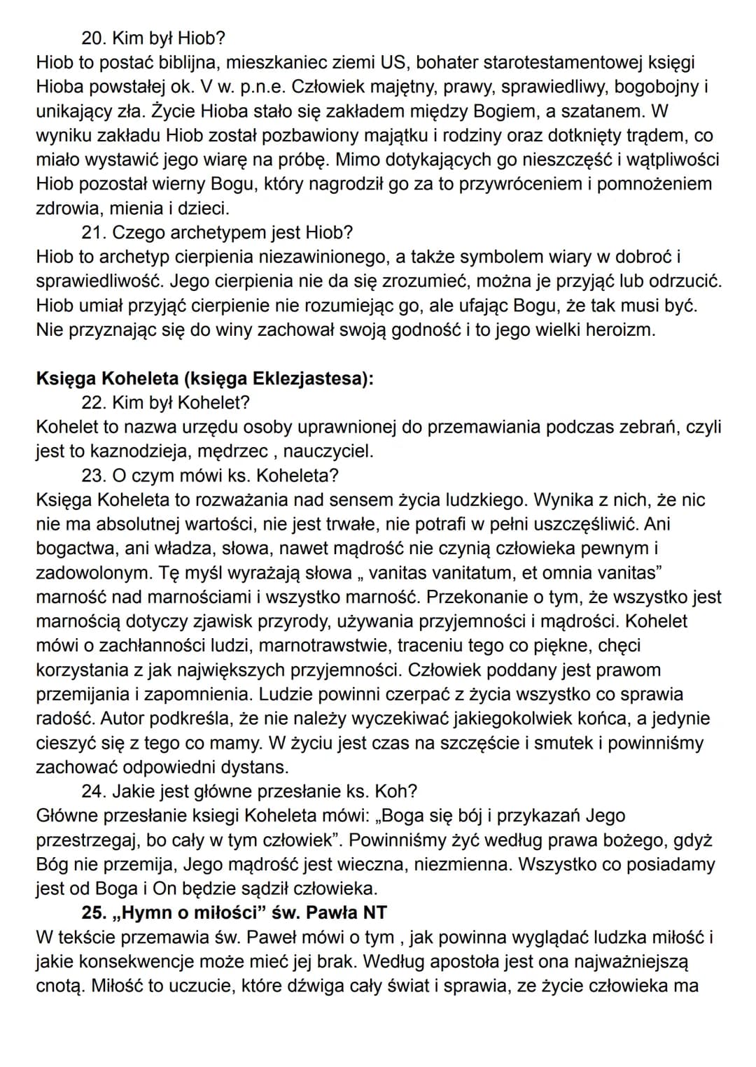 BIBLIA - ogólne;
1. Jakie są przyczyny popularności Biblii:?
źródło prawdy dla wierzących, kodeks moralny
zaspokaja ludzką ciekawość na tema