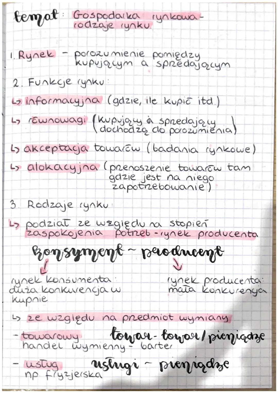 Rodzaje rynku podaż i popyt