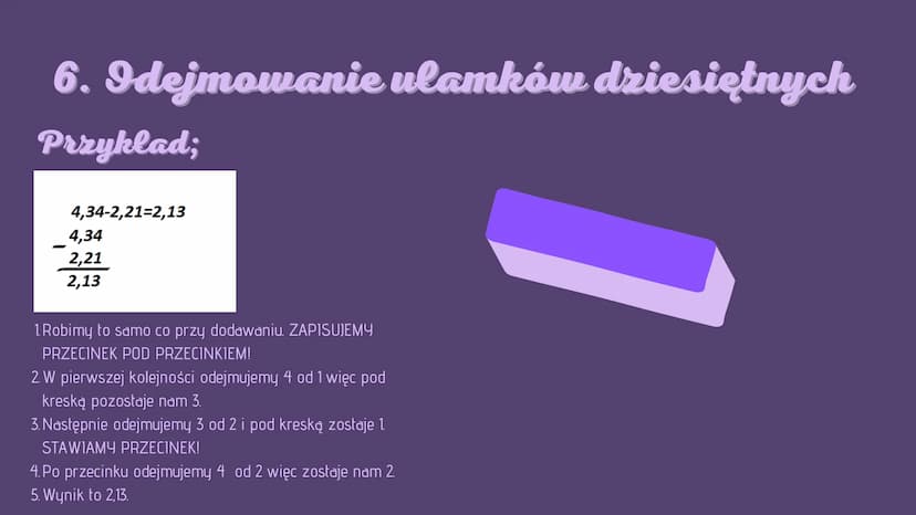 דייוייוייד
Drialania na
ulamkach zwyklych i
dziesiętnych Ulamki zwykle
Co to są ułamki zwykłe?
Każdy ułamek zwykły składa się
z trzech eleme