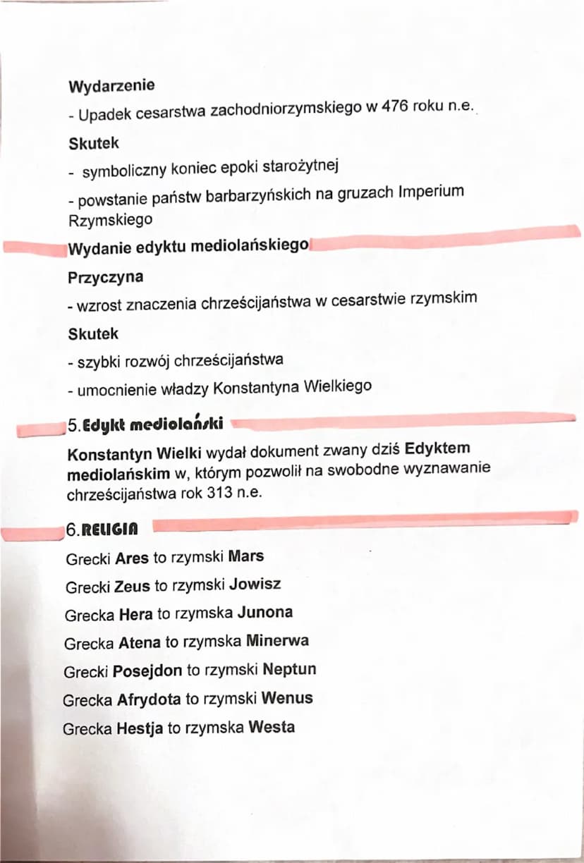 Sprawdzian Historia
1. Ustroje Rzymu
Królewski - 753 r.p.n.e - 500 r.p.n.e
Republika 500 r.p.n.e - 27 r.p.n.e
Cesarstwo -27 r.p.n.e-476 r.
2