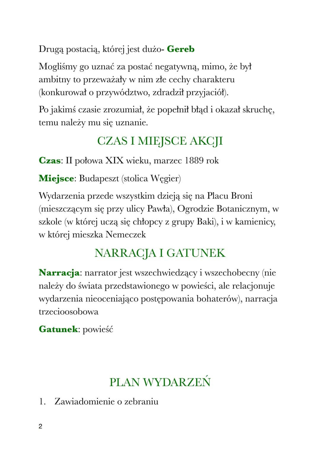 F. Molnár
CHŁOPCY Z PLACU
BRONI
Są dwie grupy chłopców:
Chłopcy z Placu Broni (Janosz Buka (przywódca), Ernest
Nemeczek, gerez, Czele, Czana