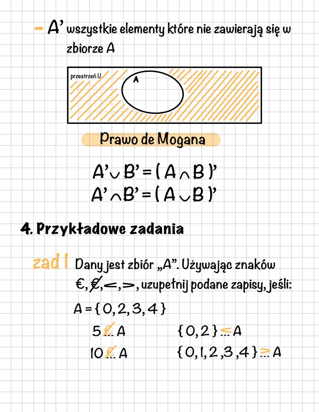 Matematyka
dział 1: zbiory
1. Co to jest zbiór?
zbiór jest pojęciem pierwotnym, to znaczy takim
którego się nie definiuje
zbiory oznaczamy w