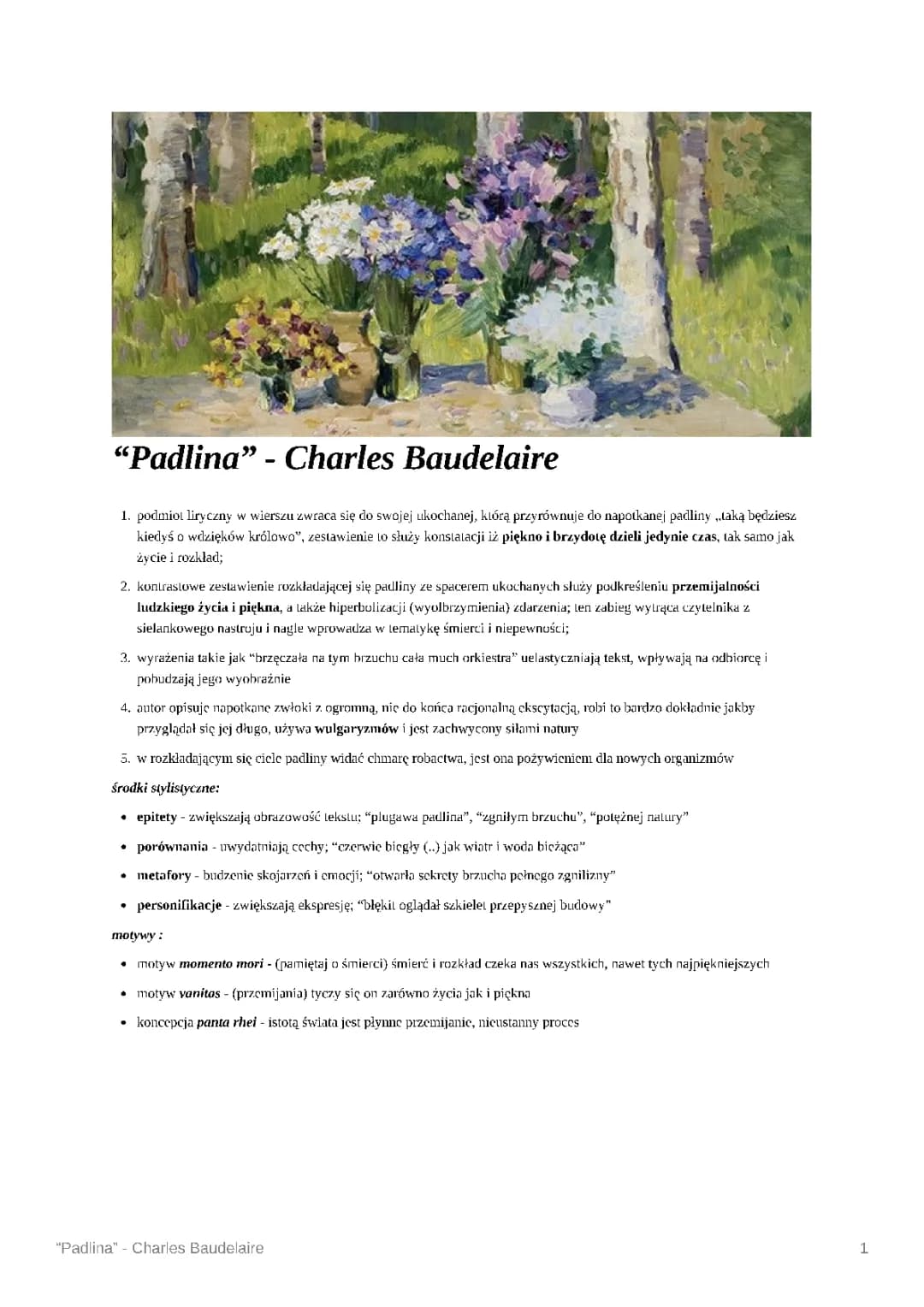 Padlina - Interpretacja i Tekst Wiersza