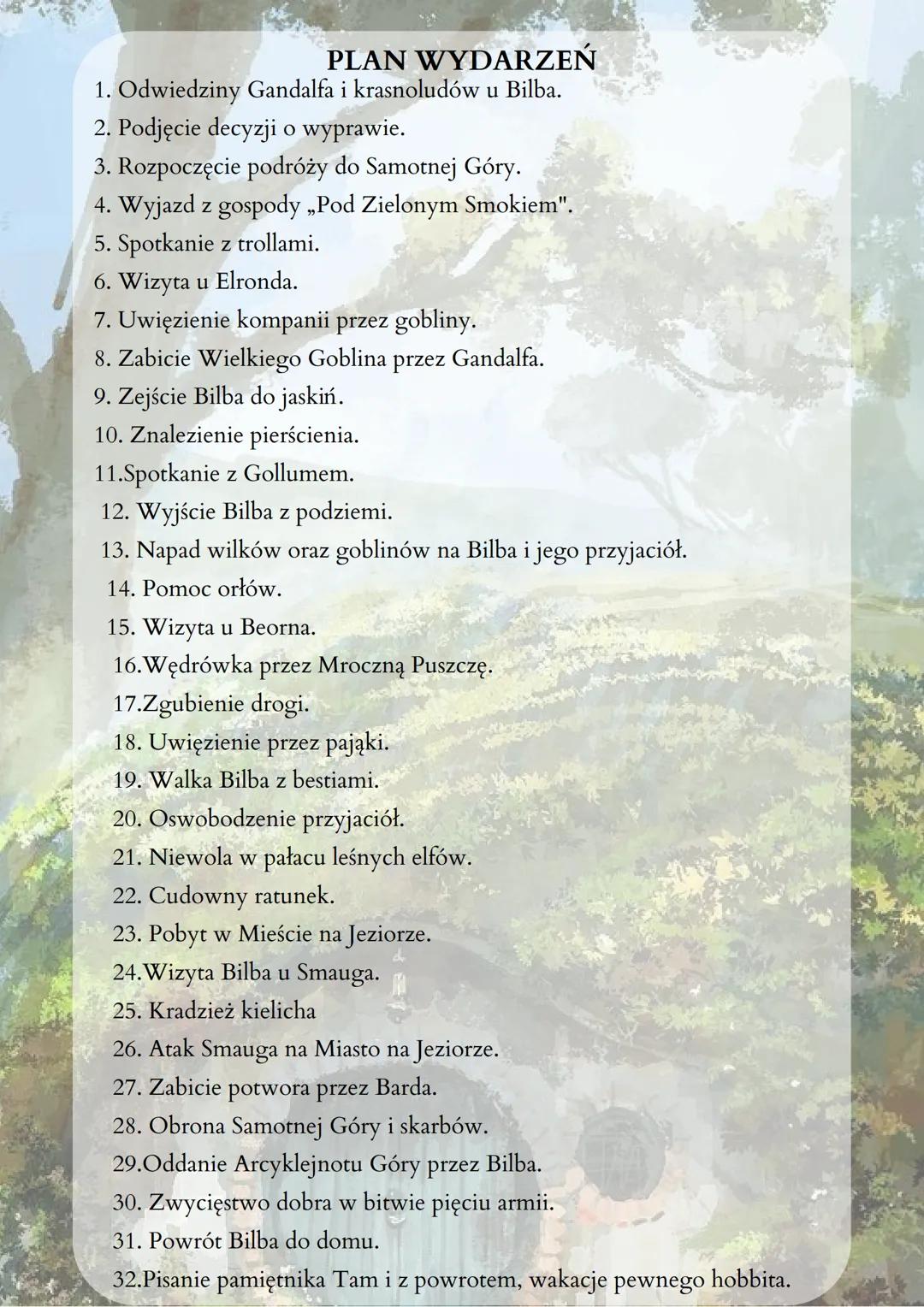 Hobbit, czyli tam iz powrotem
John Ronald Reuel Tolkien
CZAS AKCJI
Akcja powieści rozgrywa się w czasach
Trzeciej Epoki Tolkienowskiego świa