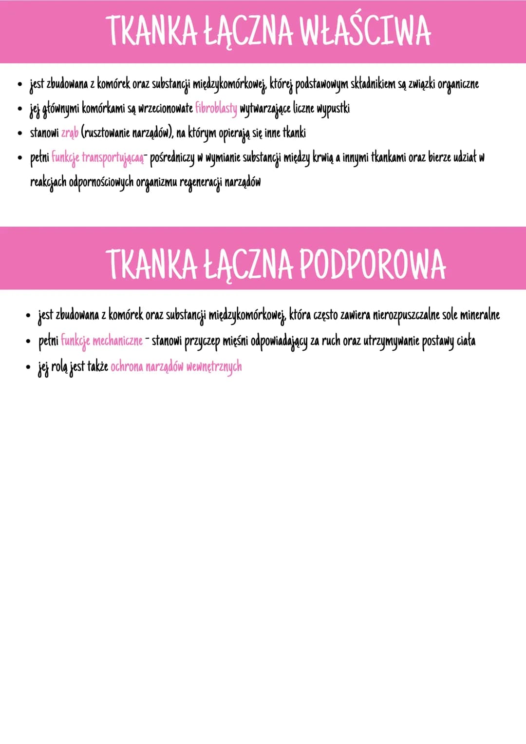 --- OCR Start ---
CECHY TRANKI ŁĄCZNEJ
• Wszystkie rodzaje tkanki łącznej powstają z mezenchymy, czyli tkanki łącznej zarodkowej. Jest ona z