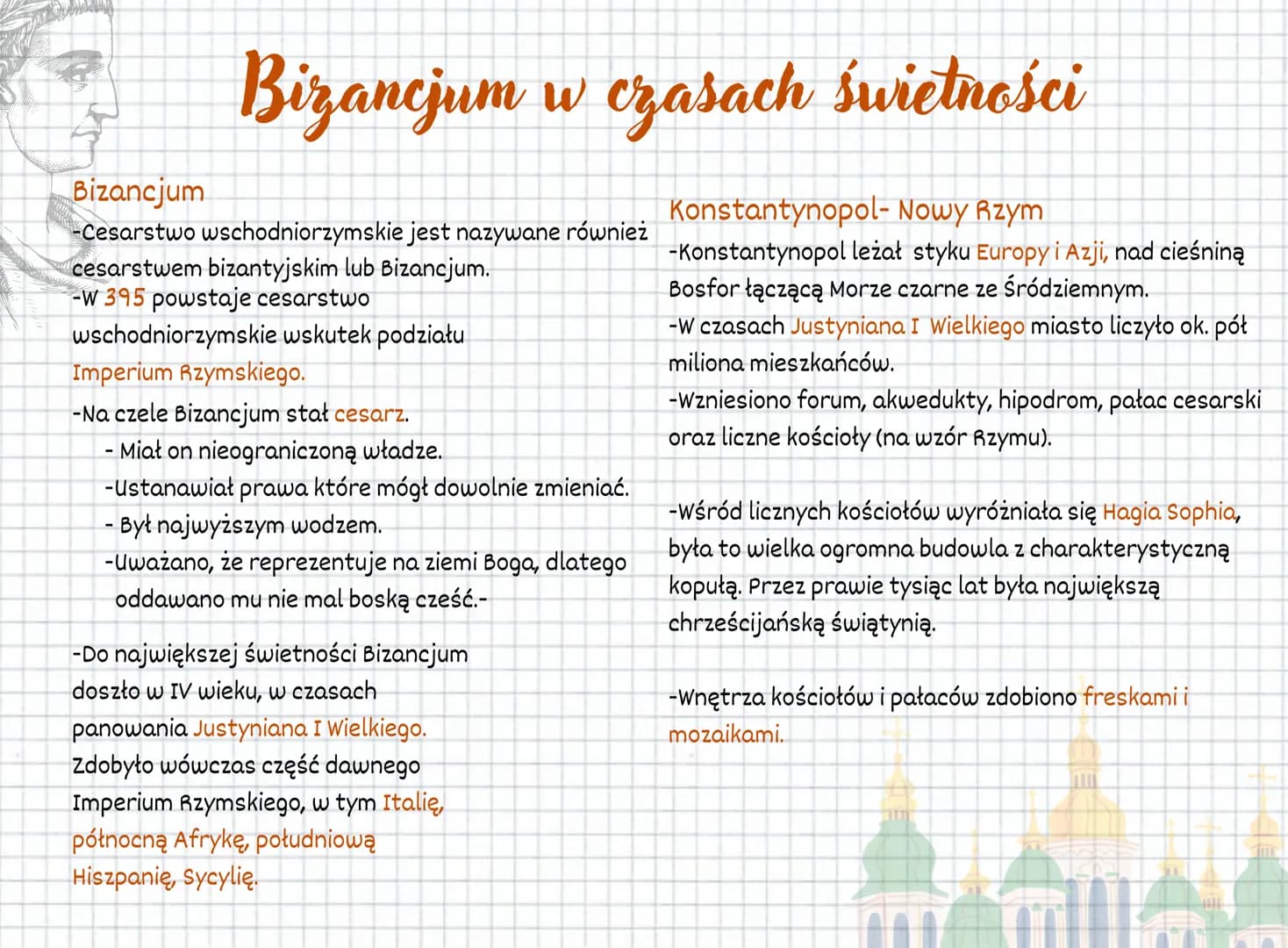 Bizancjum w czasach świetności
Bizancjum
-Cesarstwo wschodniorzymskie jest nazywane również
cesarstwem bizantyjskim lub Bizancjum.
-W 395 po