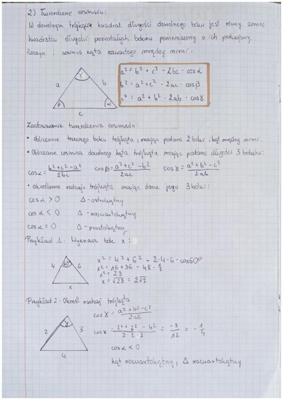 4) Twierdzent simusów:
w dowolnym trójkące stosunek dlugośer dowolnego boku do simina
precouległego kejta jest welkością stałą inding sredni