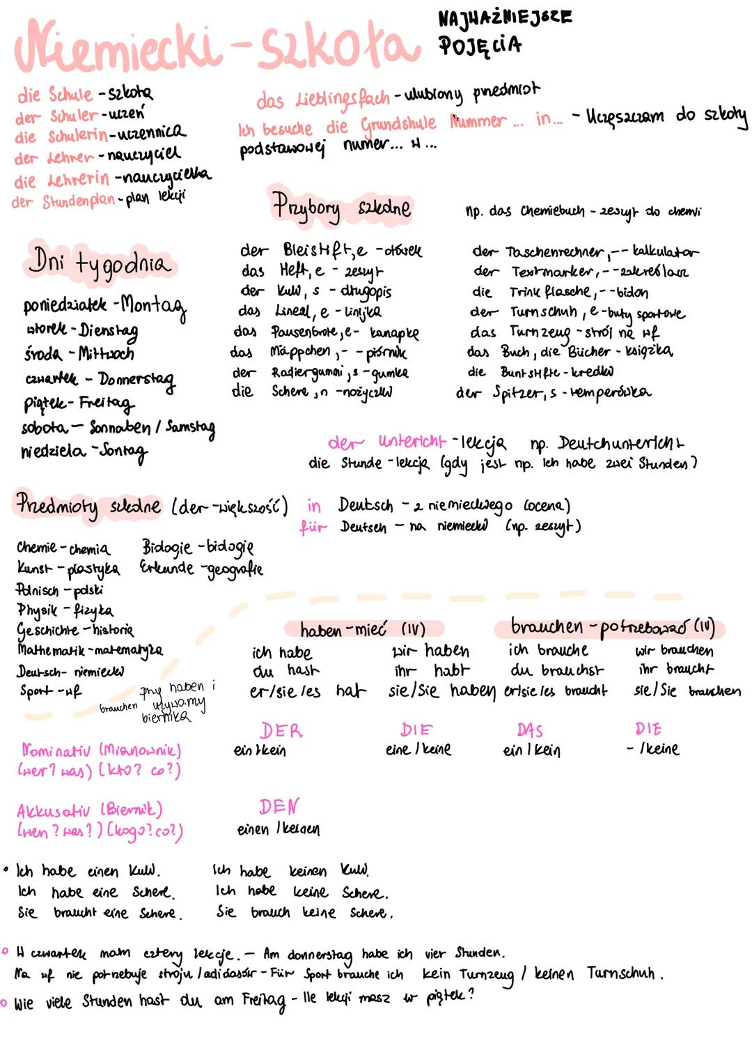 # Niemiecki-Szkoła
NAJWAŻNIEJSZE
POJĘCIA

die Schule-szkota
der Schuler-uczeń
die Schulerin-uczennica
der Lehrer-nauczyciel
die Lehrerin -na