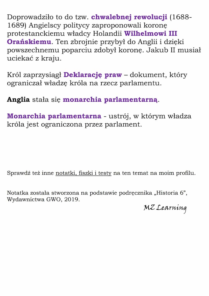 Monarchia parlamentarna
w Anglii
Elżbieta I Wielka (córka Henryka VIII) rządziła w
Anglii w latach 1558 – 1603. Okres jej panowania
nazywamy