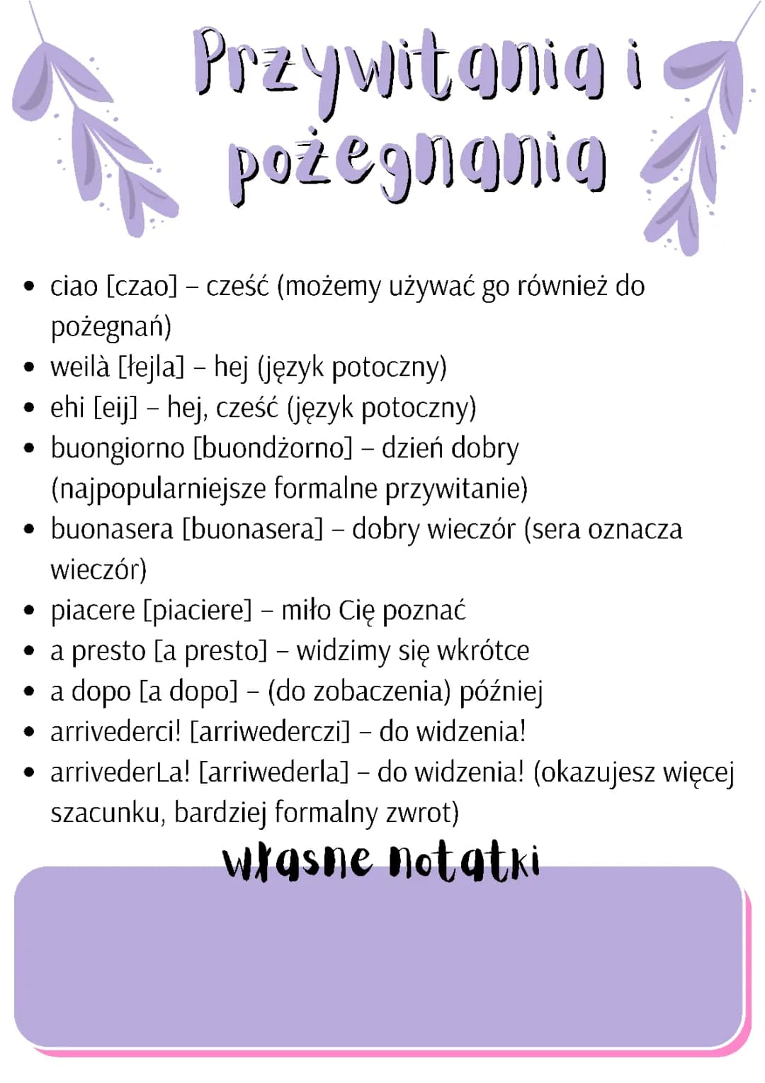 Podstawowe przywitania i pożegnania po włosku - Cześć, Dzień dobry, Do widzenia