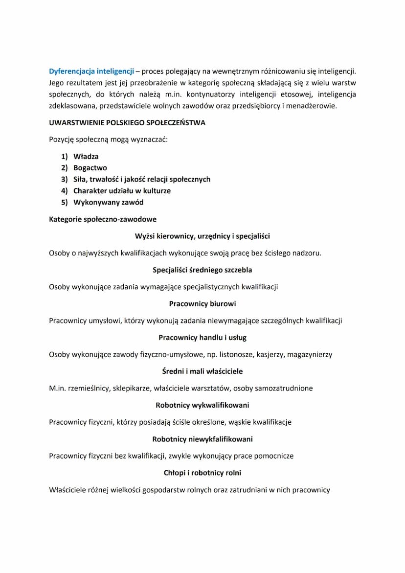 WOS - FUNKCJONOWANIE SPOŁECZEŃSTWA
STRUKTURA SPOŁECZNA
●
Struktura społeczna układ wzajemnie powiązanych elementów składowych
społeczeństwa,