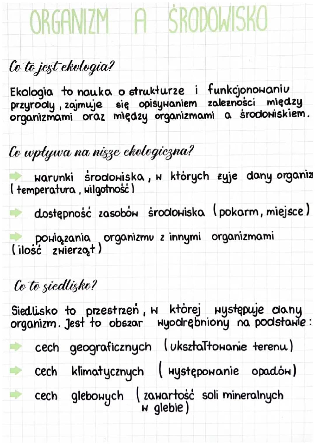 Organizm a środowisko 