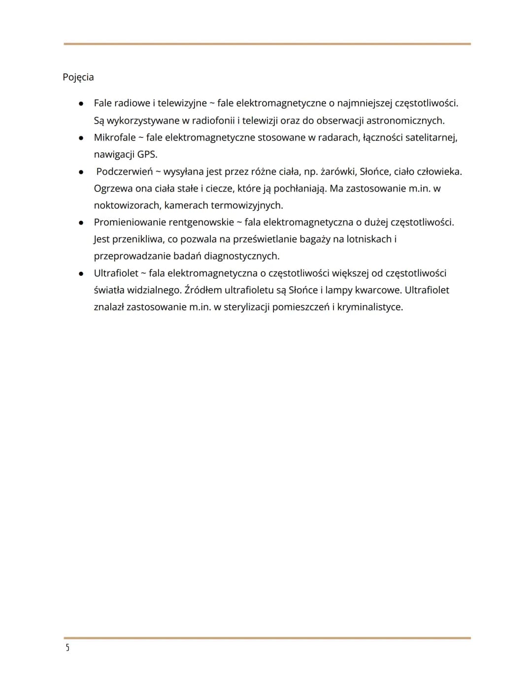 1
1. Właściwości fal elektromagnetycznych
Fale elektromagnetyczne rozchodzą się w próżni z prędkością światła.
● Fale elektromagnetyczne nie