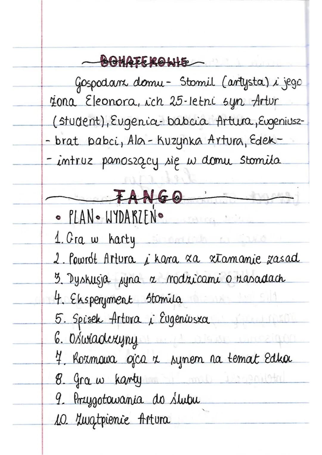 BOHATEROWEe
Artur
Gospodarz domu - Stomil (artysta) i jego
Zona Eleonora, ich 25-letni syn
(student), Eugenia-babcia Artura, Eugeniusz-
- br