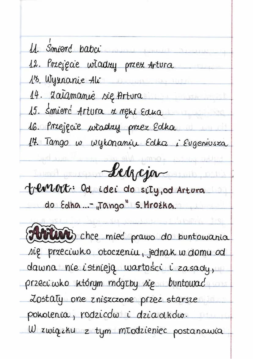 BOHATEROWEe
Artur
Gospodarz domu - Stomil (artysta) i jego
Zona Eleonora, ich 25-letni syn
(student), Eugenia-babcia Artura, Eugeniusz-
- br