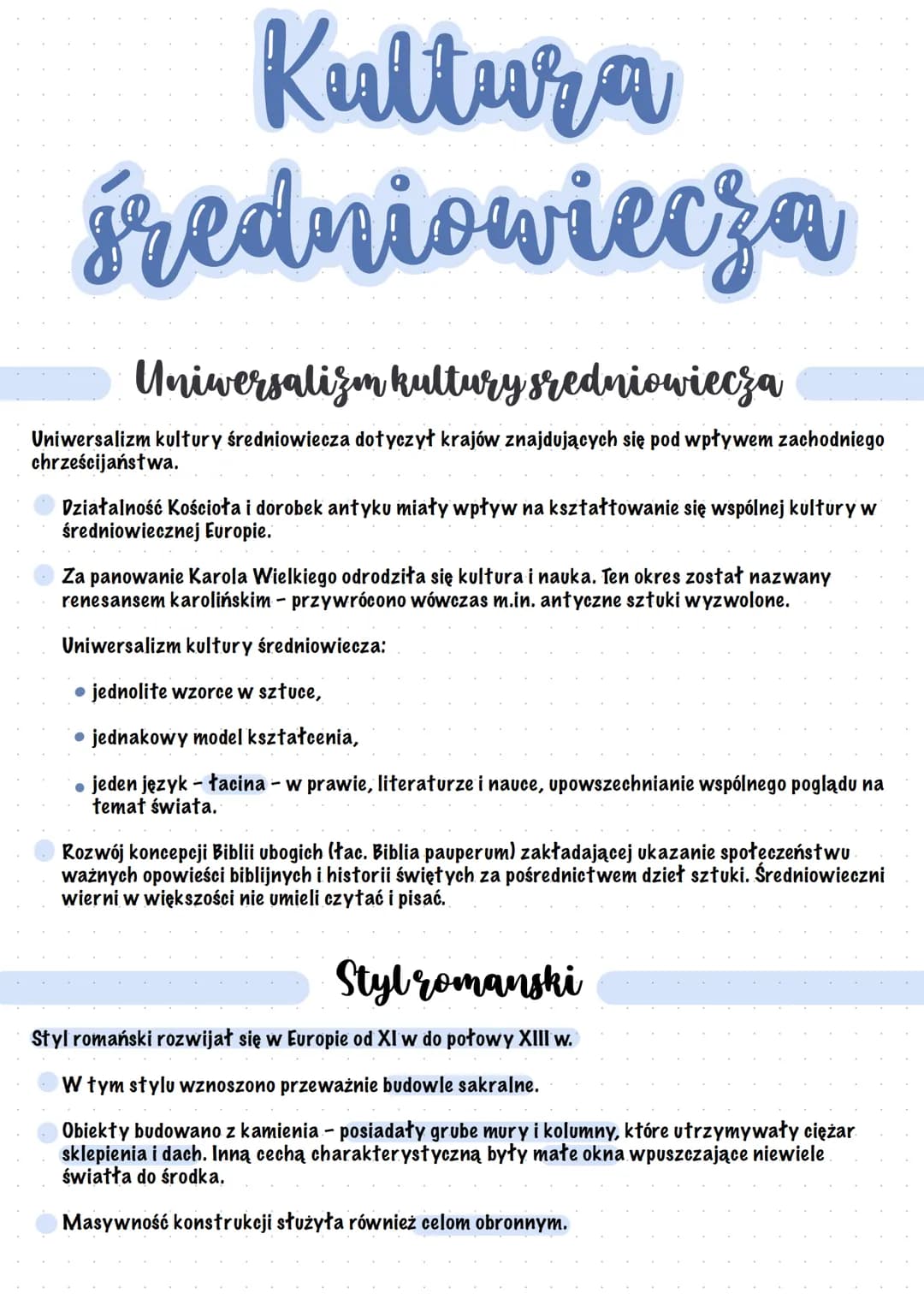 Kultura
średniowiecza
Uniwersalism kultury sredniowiecza
Uniwersalizm kultury średniowiecza dotyczył krajów znajdujących się pod wpływem zac