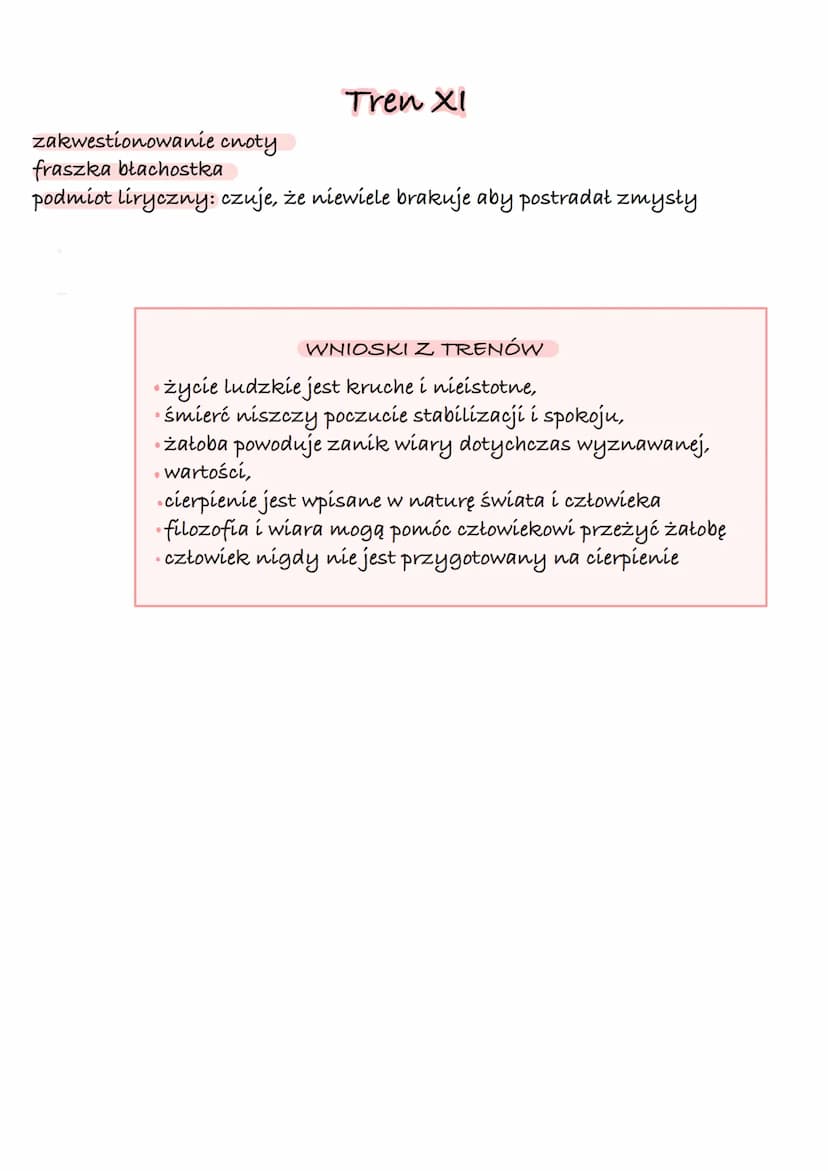 -Treny
epícedíum - tren
·laudatio - pochwała zmarłego,
wyrażenie żalu po śmierci,
• wyrażenie przyczyny bólu,
• napomnienie
pocieszenie
Podm