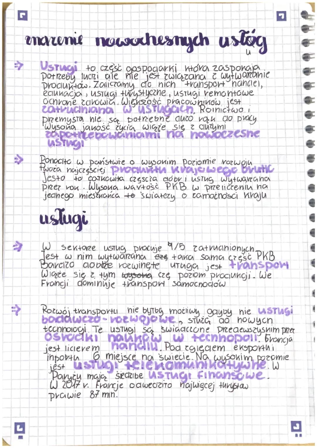 geografia
premyst
Przemysł i usingi
we Francji
7
Przemyst jest 1 z 3 sektorow gospodari. PrzemysṬ wytwa
na przedmiotów substancji, maszyny i