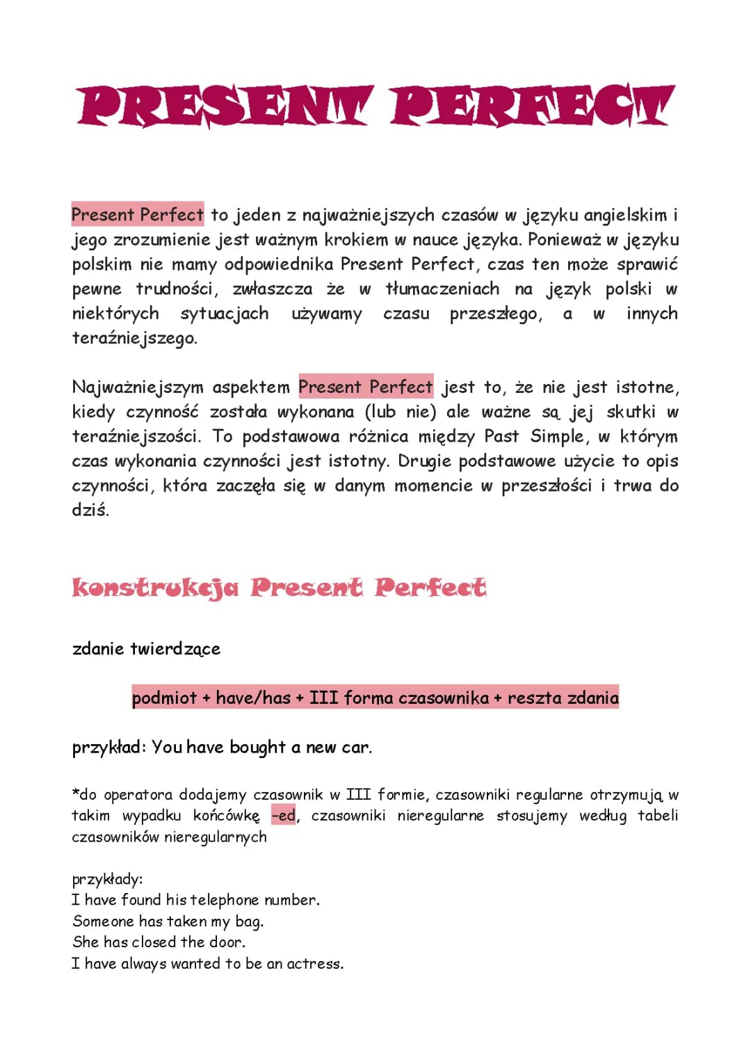 Present Perfect 