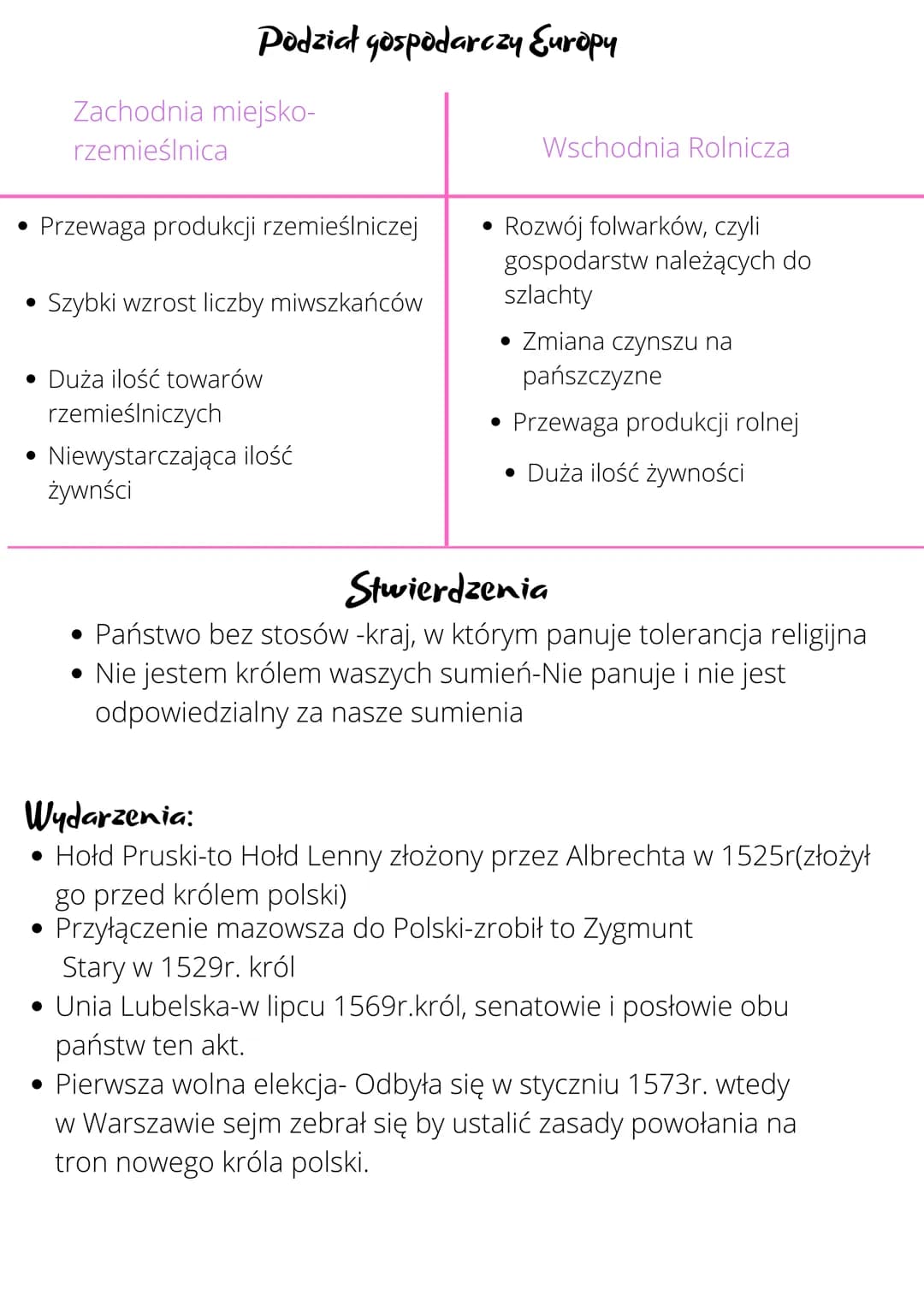 Daty:
Historia
Złoty Wiek
1525r-hold Pruski
• 1529r-przyłączenie Mazowsza do polski
• 1569r-wcielenie Podlasia, Włodynia i ukrainy do korony