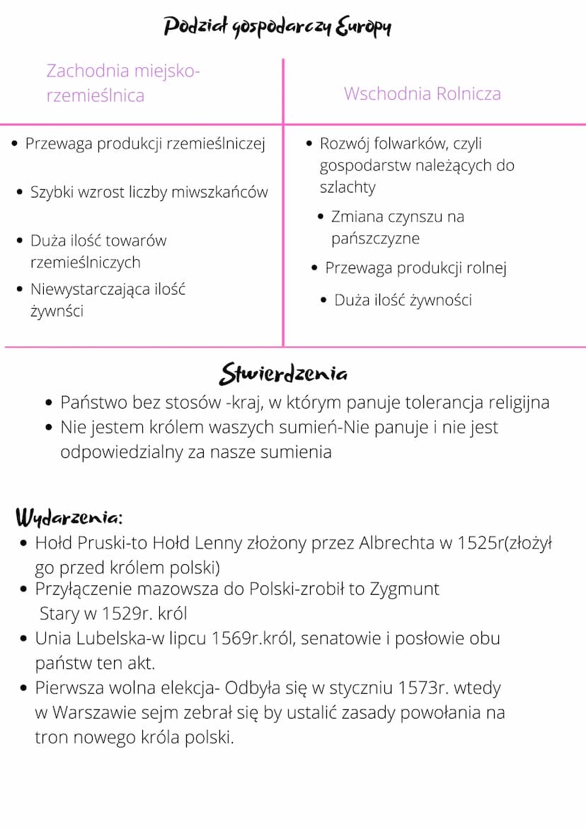Daty:
Historia
Złoty Wiek
1525r-hold Pruski
• 1529r-przyłączenie Mazowsza do polski
• 1569r-wcielenie Podlasia, Włodynia i ukrainy do korony