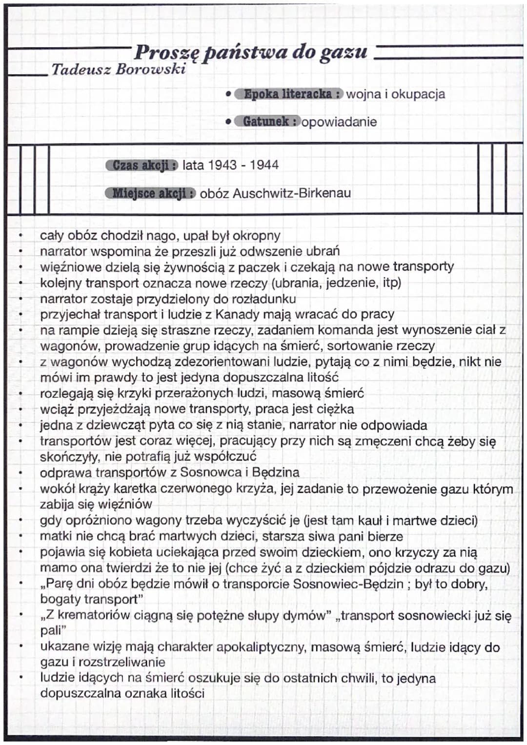 Tadeusz Borowski
Opowiadania (,,Ludzie którzy szli",,Proszę państwa do gazu")
IDEA? o co chodzi? :
opowiadania Tadeusza Borowskiego ukazują 