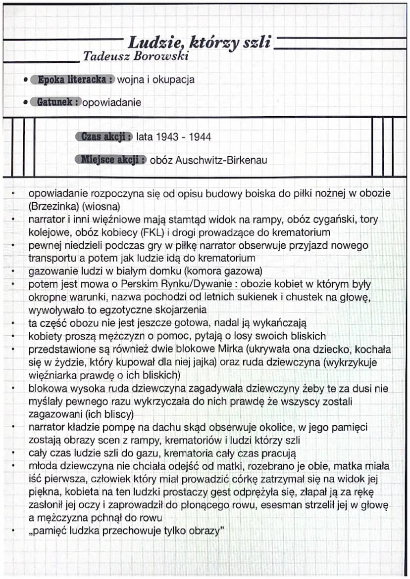 Tadeusz Borowski
Opowiadania (,,Ludzie którzy szli",,Proszę państwa do gazu")
IDEA? o co chodzi? :
opowiadania Tadeusza Borowskiego ukazują 