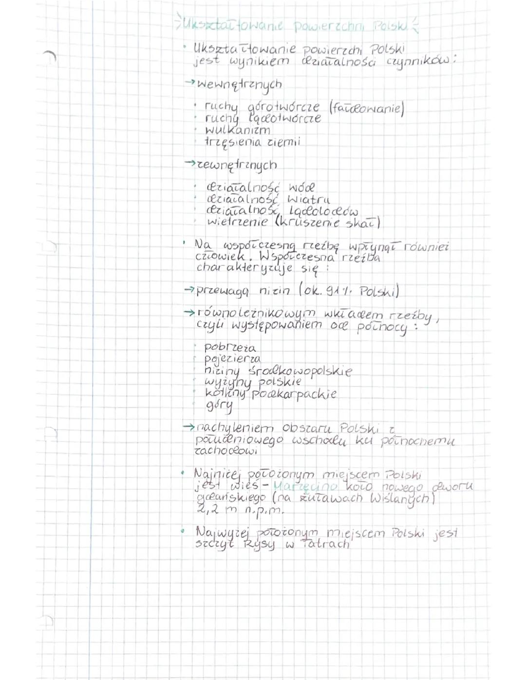 Ukształtowanie powierzchni Polski. 
