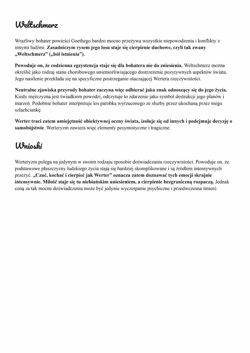 CIERPIENIA MŁODEGO WERTERA
CZUĆ, KOCHAĆ I CIERPIEĆ JAK WERTER - NA CZYM
POLEGA WERTERYZM?
,,Cierpienia młodego Wertera" to jedna z najważnie