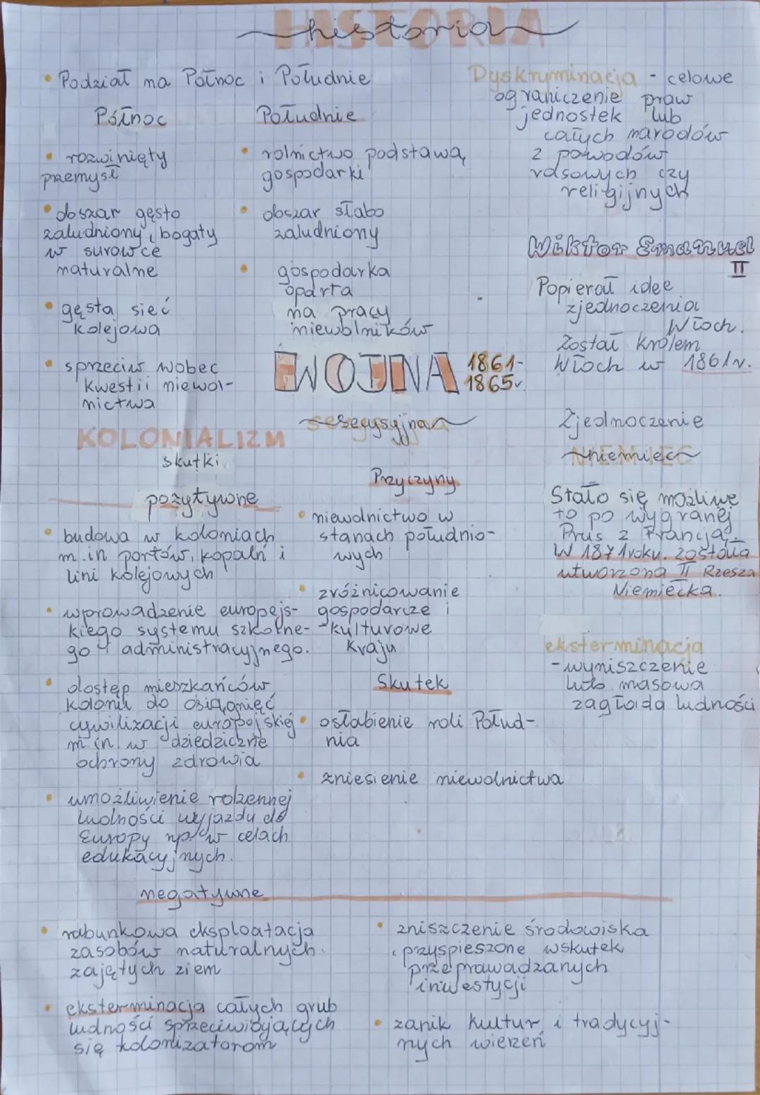 .
historia
• Podział na Północ i Południe
•
Północ
rozwinięty
premyst
• obszar gęsto
zaludniony bogaty
w surowce
•
9
•
maturalne
gesta sieć
