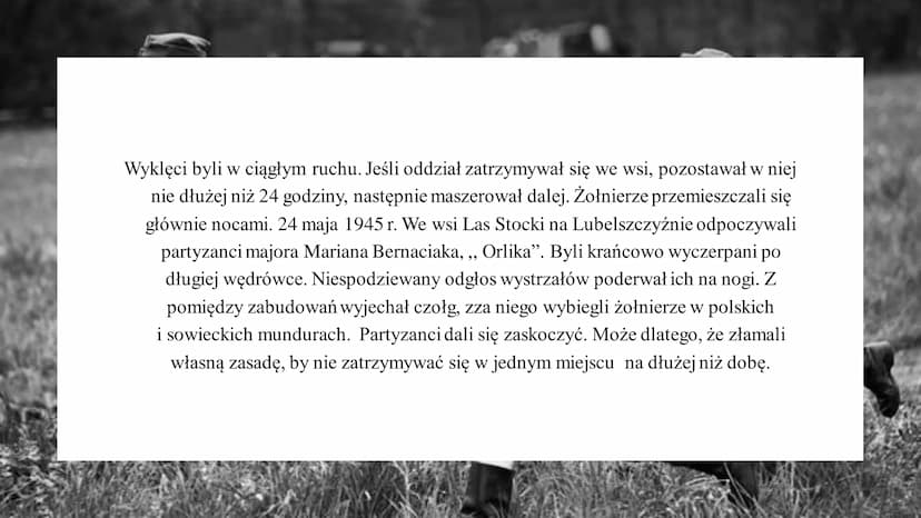 ŻOŁNIERZE WYKLĘCI
1944-1956 ŻOŁNIERZE WYKLĘCI
Żołnierze Wyklęci byli żołnierzami polskiego powojennego podziemia
niepodległościowego i antyk