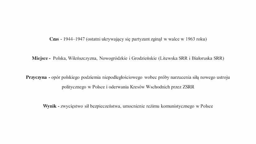 ŻOŁNIERZE WYKLĘCI
1944-1956 ŻOŁNIERZE WYKLĘCI
Żołnierze Wyklęci byli żołnierzami polskiego powojennego podziemia
niepodległościowego i antyk