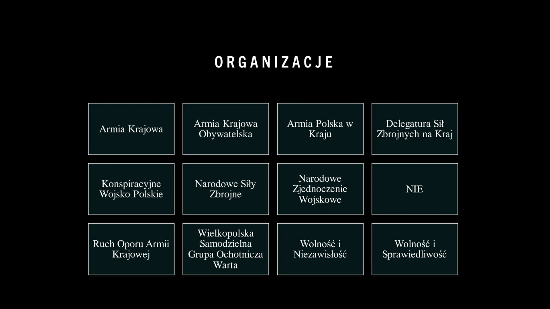 ŻOŁNIERZE WYKLĘCI
1944-1956 ŻOŁNIERZE WYKLĘCI
Żołnierze Wyklęci byli żołnierzami polskiego powojennego podziemia
niepodległościowego i antyk