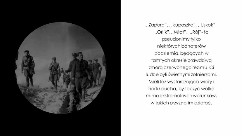 ŻOŁNIERZE WYKLĘCI
1944-1956 ŻOŁNIERZE WYKLĘCI
Żołnierze Wyklęci byli żołnierzami polskiego powojennego podziemia
niepodległościowego i antyk